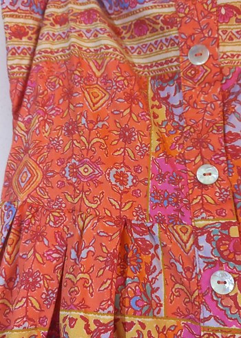 Bohem Çok Renkli Midi Elbise - Görsel 3