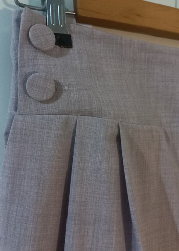 pembe düğmeli yüksek bel pantolon - Görsel 3