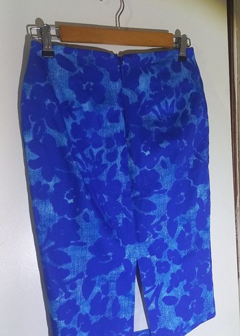 ADL Mavi Midi Dantel Detaylı Etek - Görsel 4