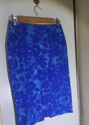 ADL Mavi Midi Dantel Detaylı Etek - Görsel 3