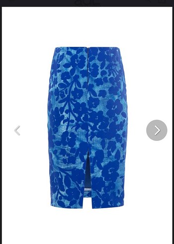 ADL Mavi Midi Dantel Detaylı Etek - Görsel 2