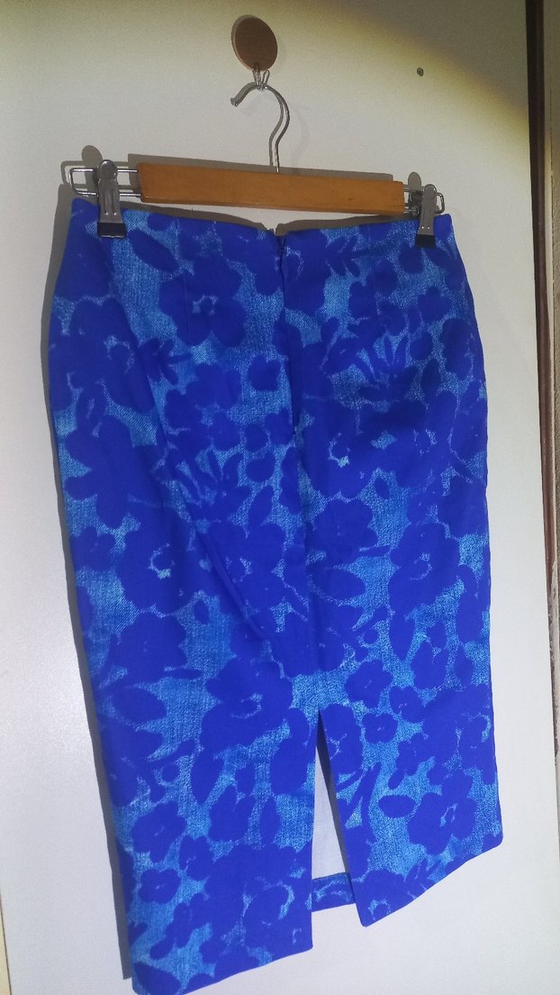 ADL Mavi Midi Dantel Detaylı Etek - Görsel 4