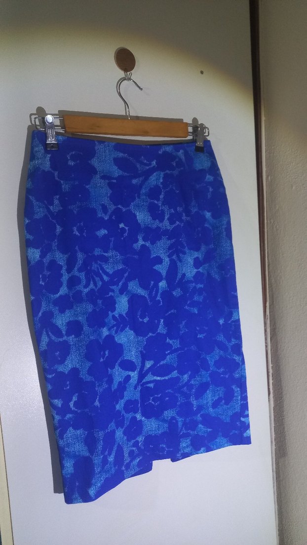 ADL Mavi Midi Dantel Detaylı Etek - Görsel 3