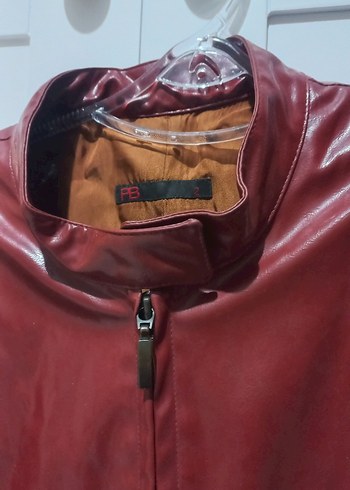 Pull&Bear kırmızı suni deri ceket - Görsel 3