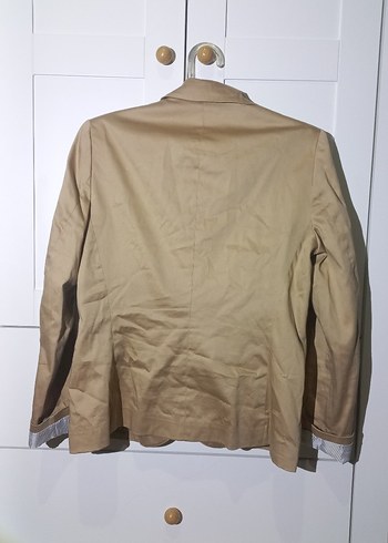 Bej Kadın Düğmeli Ofis Blazer Ceket - Görsel 2