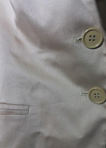 Bej Kadın Düğmeli Ofis Blazer Ceket - Görsel 3