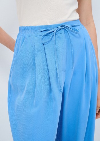 Mavi Pilili Kadın Kumaş Pantolon - Görsel 2