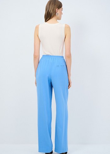 Mavi Pilili Kadın Kumaş Pantolon - Görsel 3