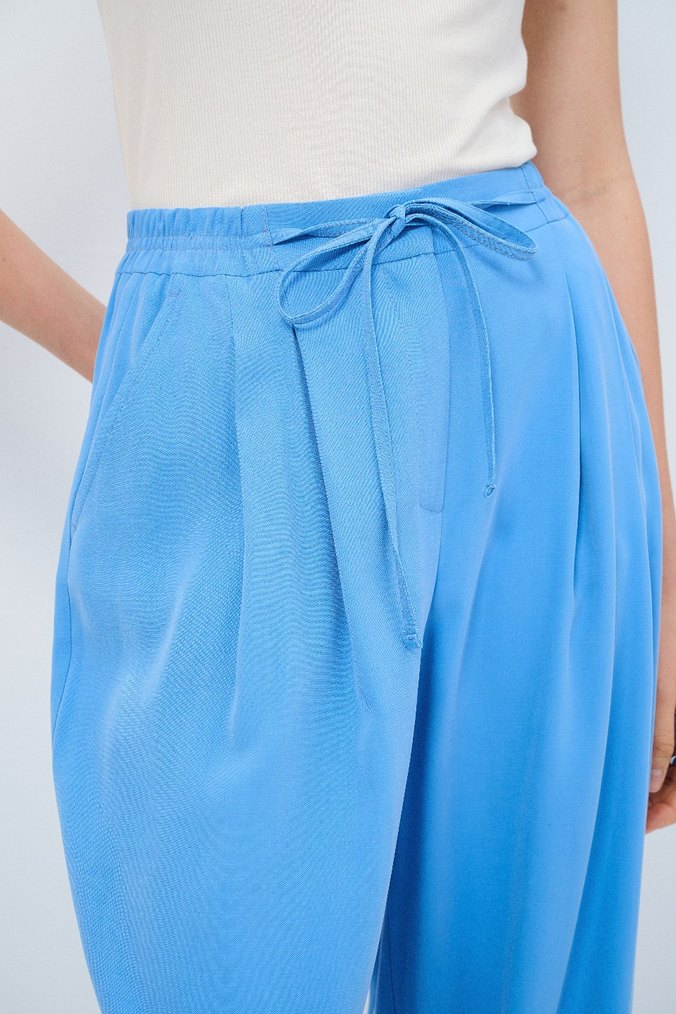 Mavi Pilili Kadın Kumaş Pantolon - Görsel 2