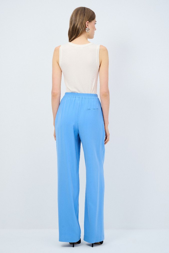 Mavi Pilili Kadın Kumaş Pantolon - Görsel 3