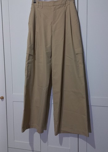 Bej Kadın Salaş Kumaş Pantolon - Görsel 2