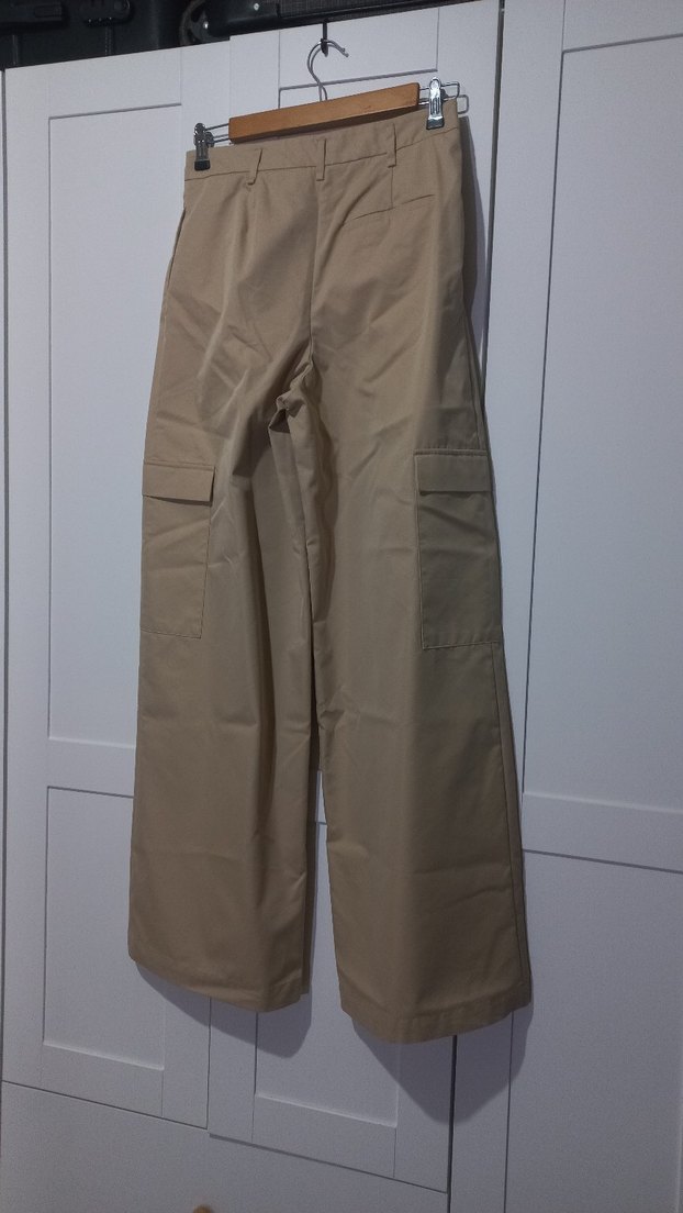 Bej Kadın Salaş Kumaş Pantolon - Görsel 4