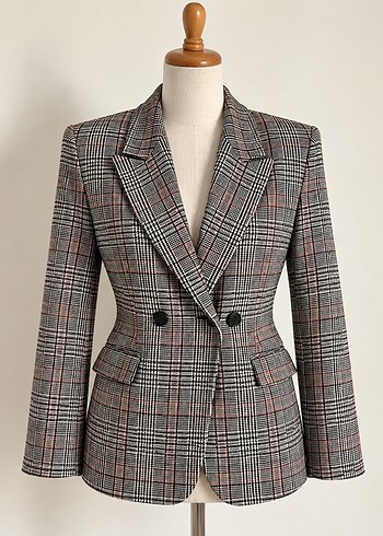 Trendyol & Milla Klasik Ekose Cift Dugmeli Blazer Ceket