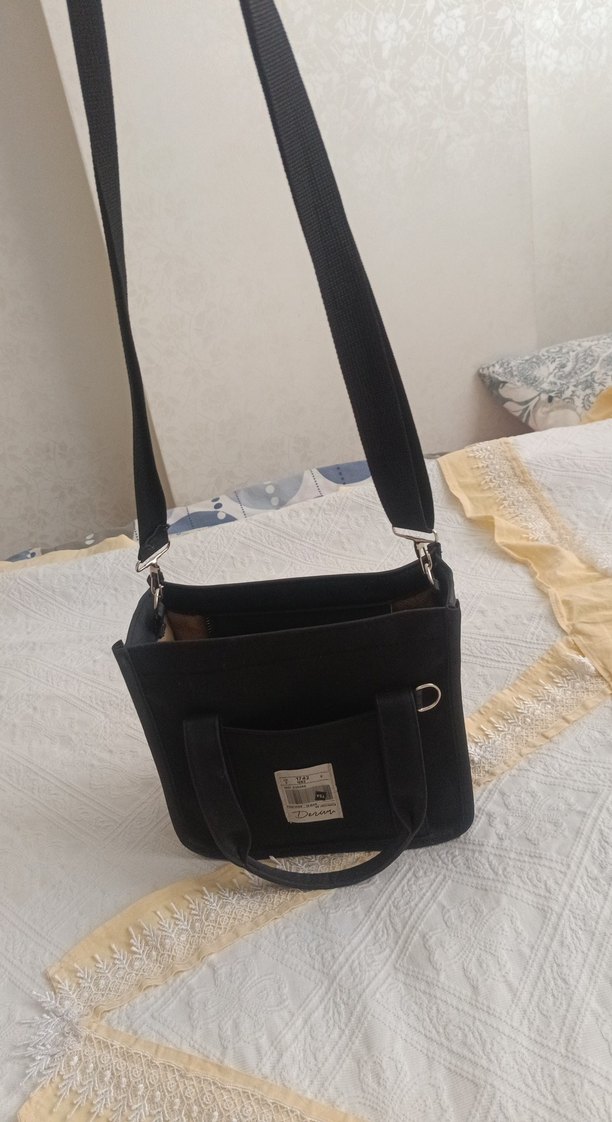 Fermuarlı Siyah Deri Kadın Çanta - Görsel 2