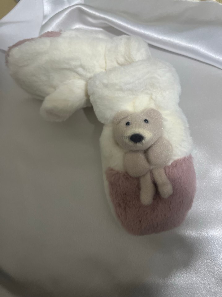 Kız cocuk ayicikli 1-3 yaş ayicikli tek parmak eldiven - Görsel 5