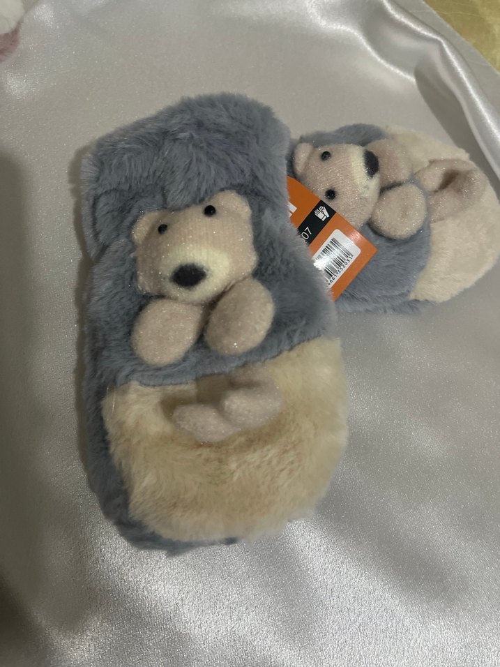 Kız cocuk ayicikli 1-3 yaş ayicikli tek parmak eldiven - Görsel 3