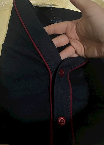 Erkek lacivert Düğmeli Normal Boy Pijama Takımı - Görsel 3