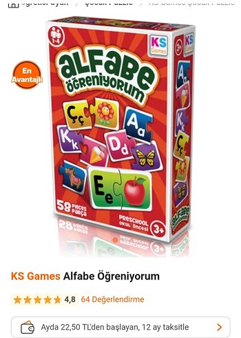 Alfabe Öğreniyorum 58 Parça Eğitici Puzzle - Görsel 6