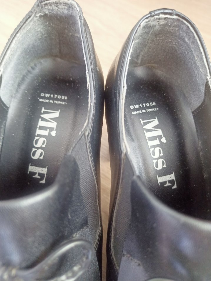 Kadın Siyah Parlak Goth Topuklu Oxford Ayakkabı - Görsel 5