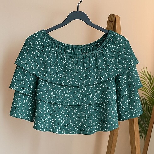 Çiçek Desenli Fırfırlı Etek - Görsel 2