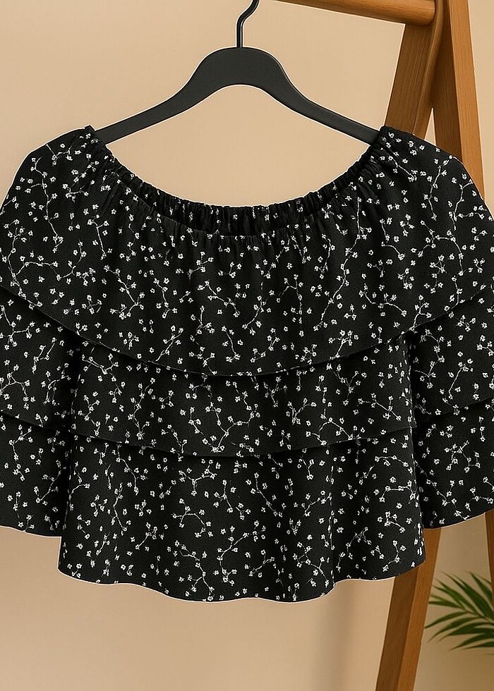 Çiçek Desenli Fırfırlı Etek - Görsel 3