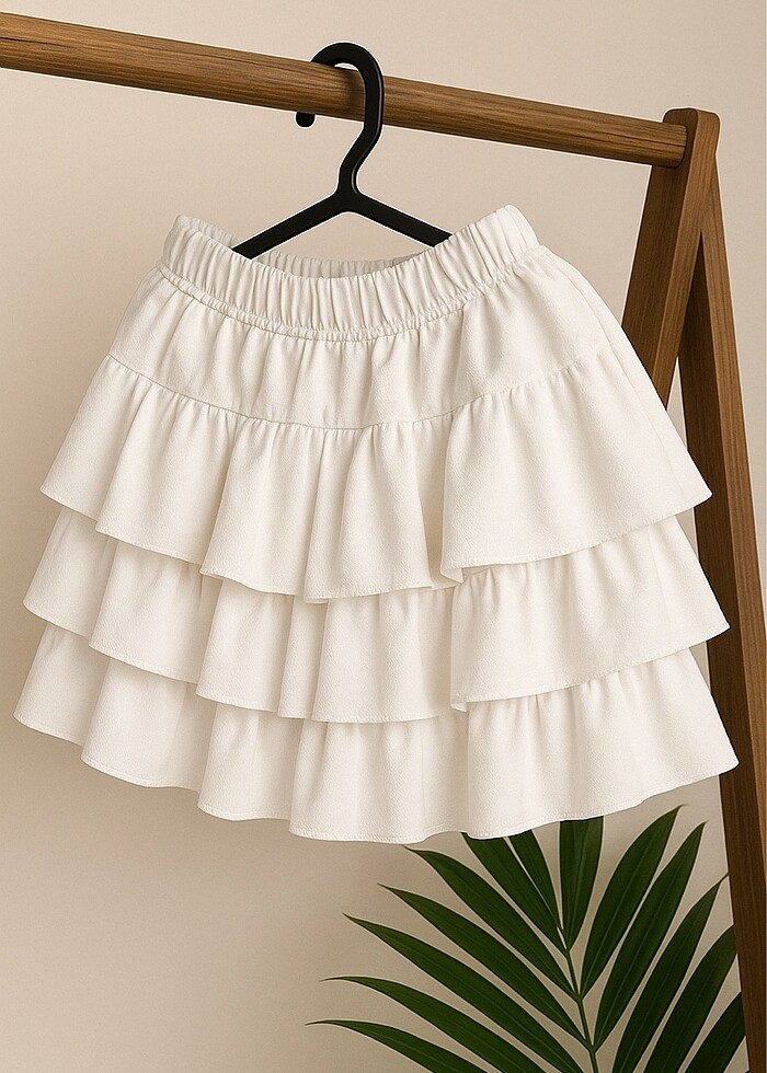 Fırfırlı şort etek - Görsel 2