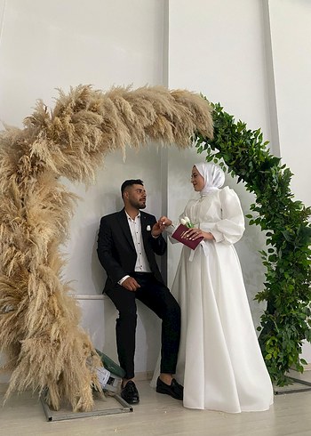Uzun Kollu nikah elbisesi