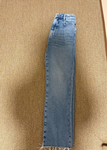 Kadın Kot Pantolon Bel Detaylı Midi Boy - Görsel 3