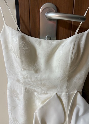 Askılı Mini Beyaz Düğün Elbisesi - Görsel 3