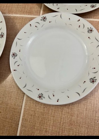  Beden Desenli Beyaz Yemek Tabağı Seti