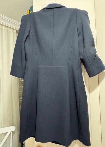 Düğmeli, Pembe, Uzun Kollu Ofis Mini Elbise - Görsel 3