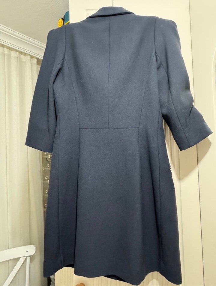 Düğmeli, Pembe, Uzun Kollu Ofis Mini Elbise - Görsel 3