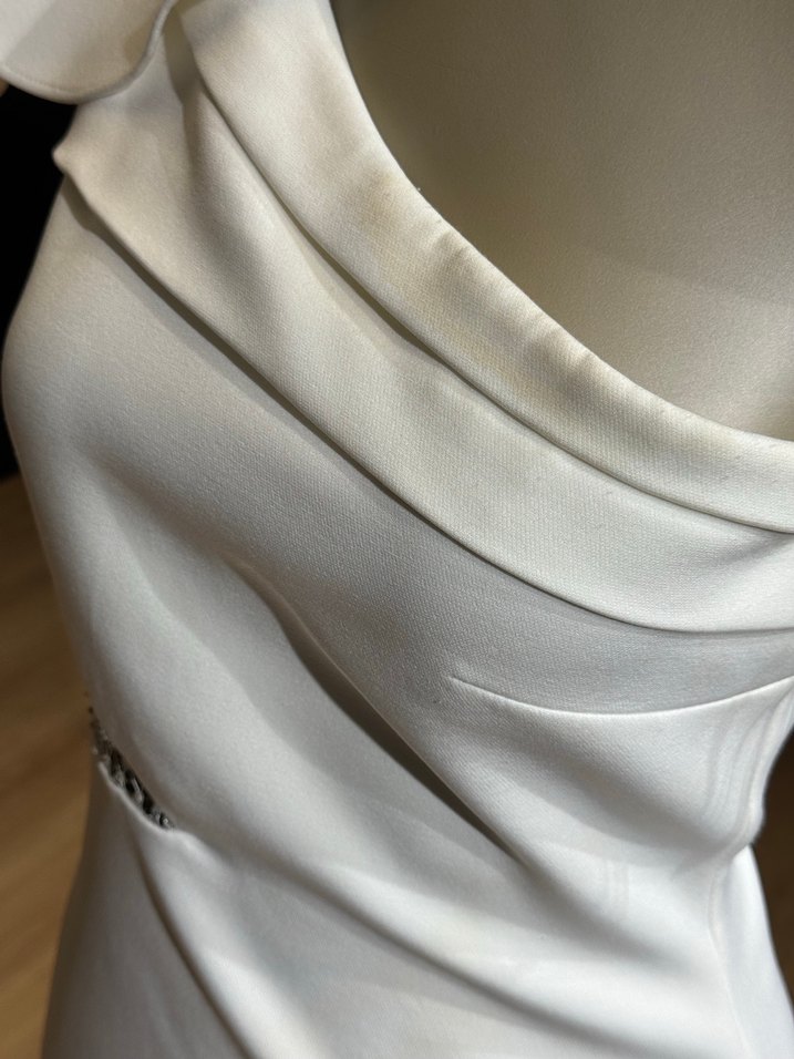 Beyaz Straplez Mini Elbise - Görsel 3