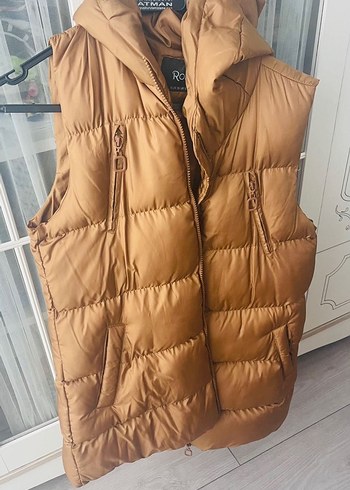 Kadın Kahverengi Puff Yelek - Görsel 2