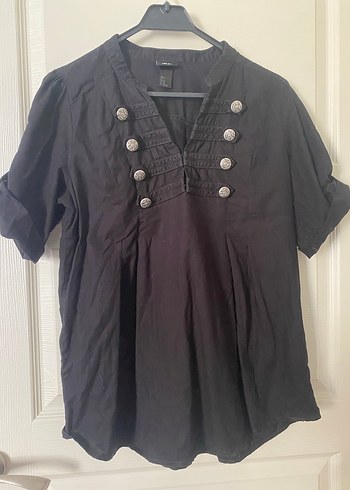 l Beden siyah Renk H&M Siyah Midi şık blüz