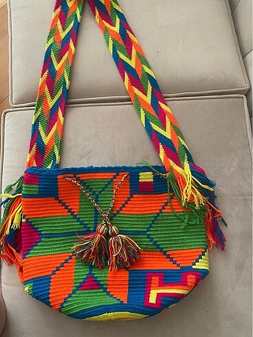 wayuu mochilla renkli bohem kolombiya