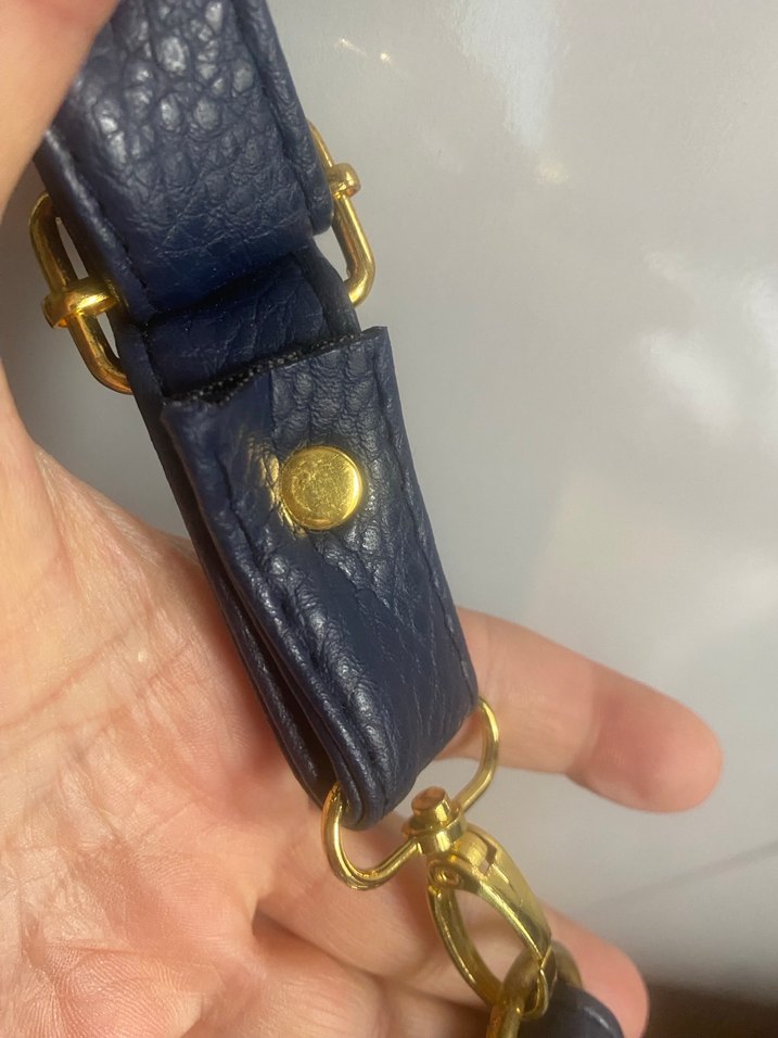 Koyu Mavi Deri Kadın Çanta Tokalı - Görsel 5