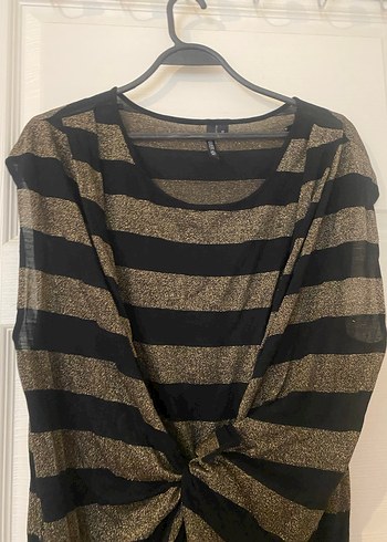 Drapeli Çizgili  Midi Blüz - Görsel 5