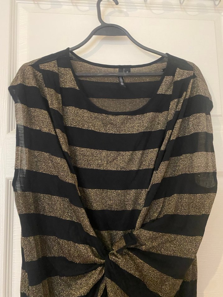 Drapeli Çizgili  Midi Blüz - Görsel 5