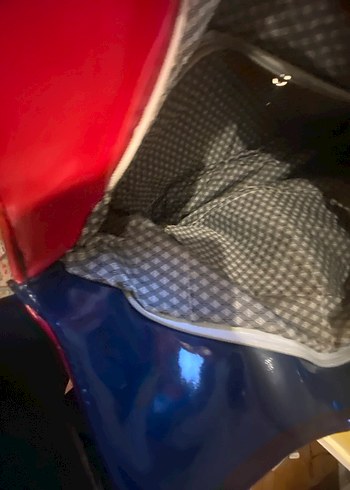 Renkli Baskılı Kırmızı Deri Kadın Çanta - Görsel 11