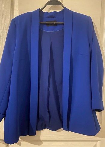 Kadın Mavi Midi Blazer Ceket - Görsel 2