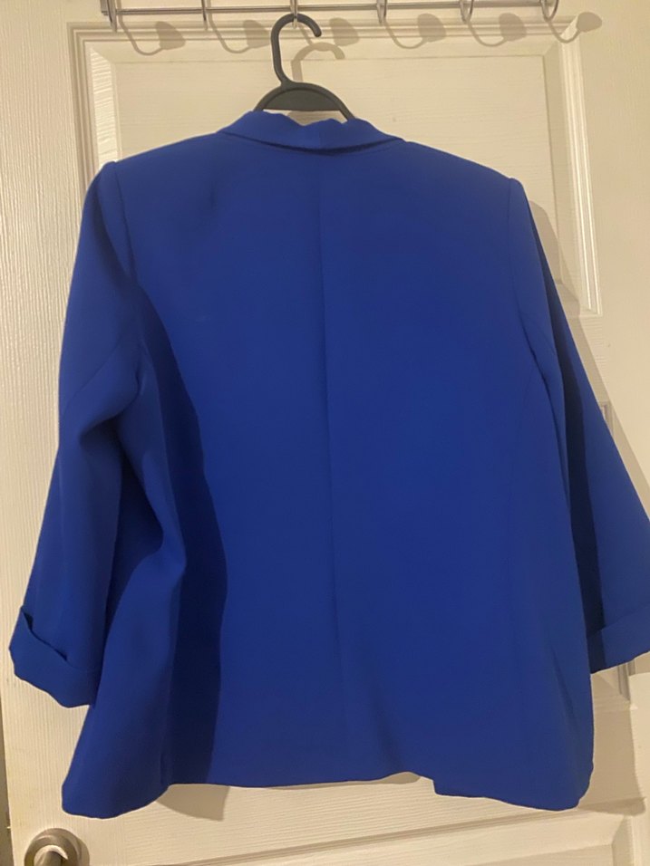 Kadın Mavi Midi Blazer Ceket - Görsel 3