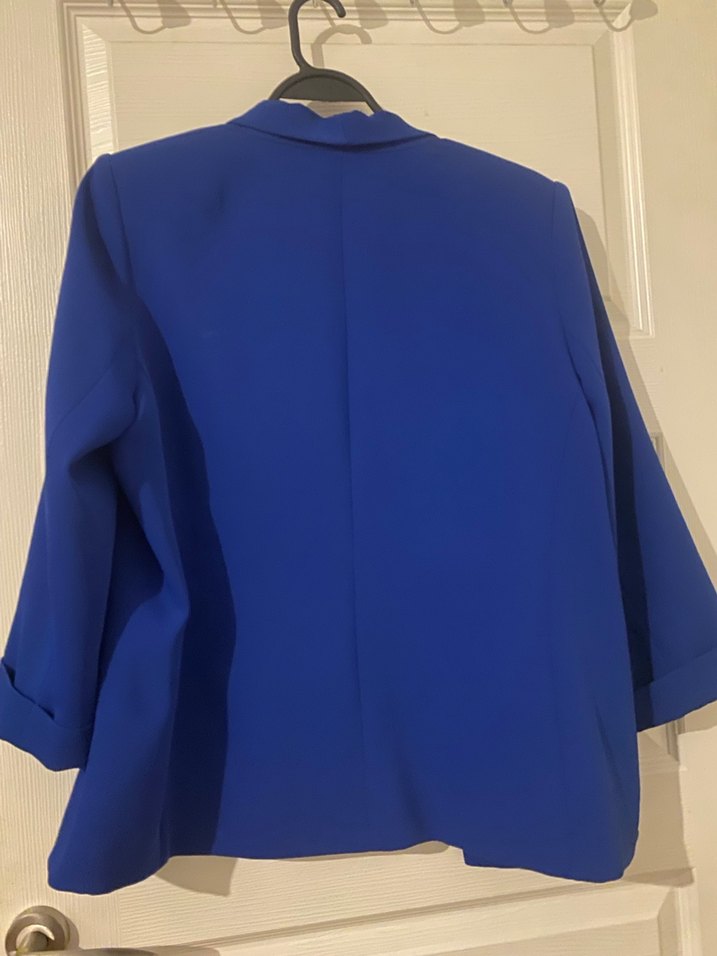 Kadın Mavi Midi Blazer Ceket - Görsel 4