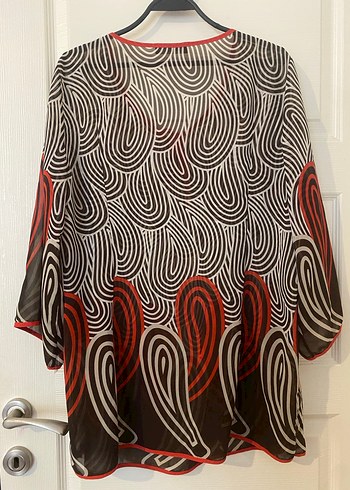 Desenli Bohem Hamile Tunik, V Yaka, Uzun Kollu - Görsel 7