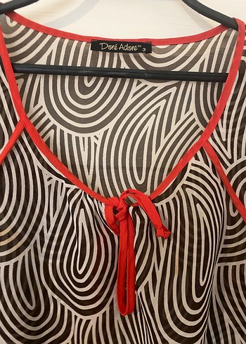 Desenli Bohem Hamile Tunik, V Yaka, Uzun Kollu - Görsel 3