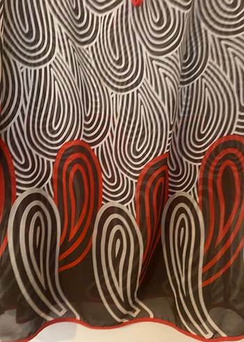 Desenli Bohem Hamile Tunik, V Yaka, Uzun Kollu - Görsel 5