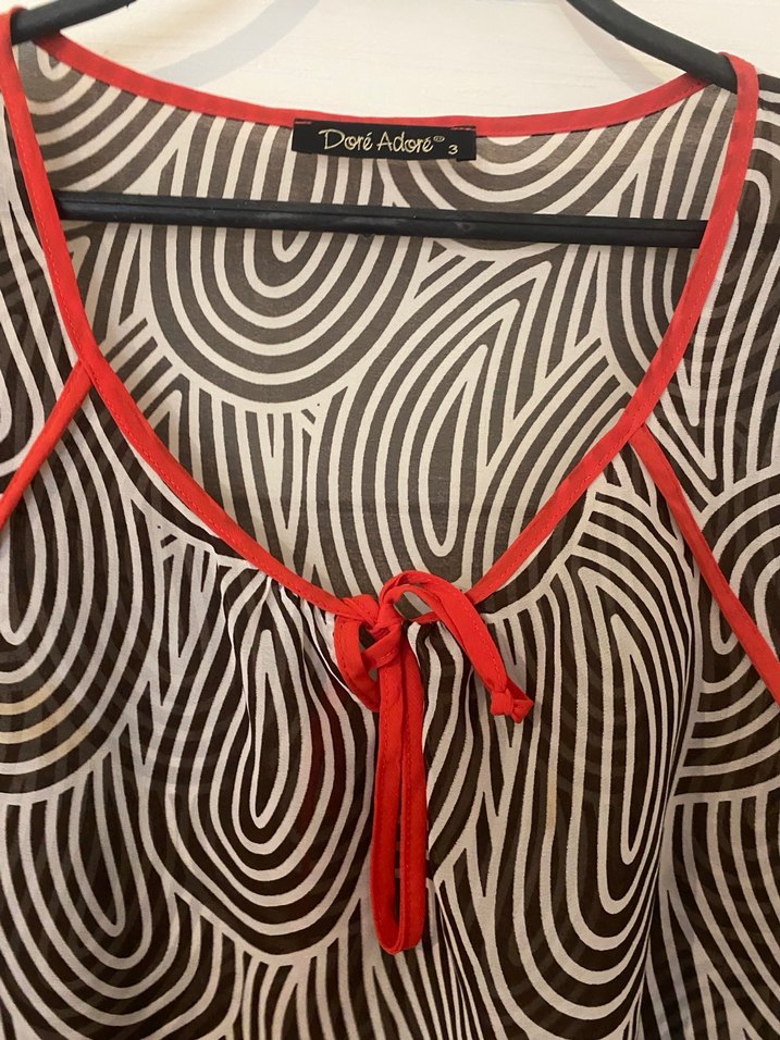 Desenli Bohem Hamile Tunik, V Yaka, Uzun Kollu - Görsel 3