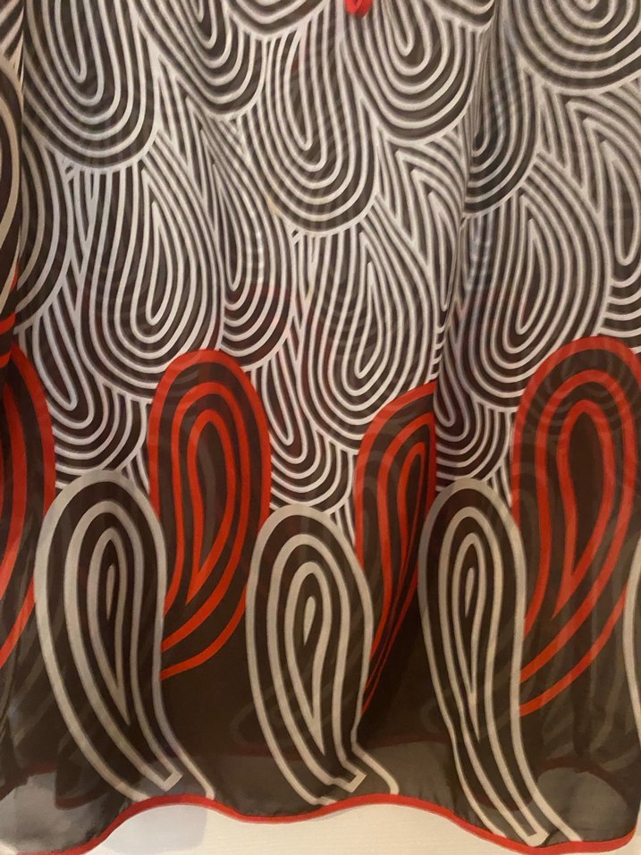 Desenli Bohem Hamile Tunik, V Yaka, Uzun Kollu - Görsel 5