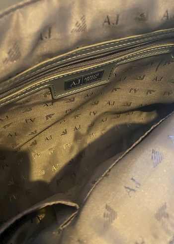 Armani kol çantası Gri Deri Kadın Çanta - AJ Logolu - Görsel 5