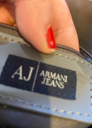 Armani kol çantası Gri Deri Kadın Çanta - AJ Logolu - Görsel 10